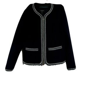 Talbots Blue Jacket with White Trim